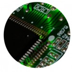 close up of printed circuit board